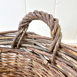 An Antique English Willow Log Basket