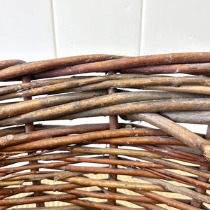 An Antique English Willow Log Basket