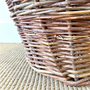 An Antique English Willow Log Basket