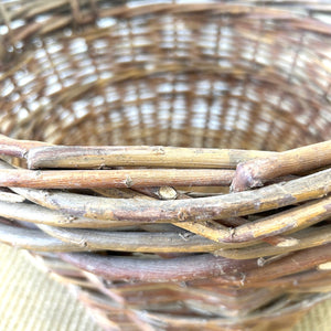 An Antique English Willow Log Basket