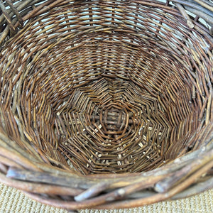 An Antique English Willow Log Basket