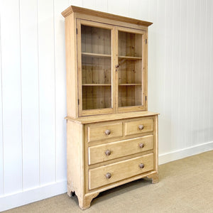 A 19th Century English Pine Bookcase Cabinet or Hutch