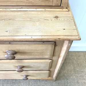 A 19th Century English Pine Bookcase Cabinet or Hutch