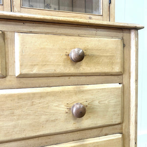 A 19th Century English Pine Bookcase Cabinet or Hutch