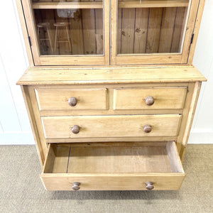 A 19th Century English Pine Bookcase Cabinet or Hutch