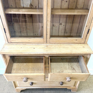 A 19th Century English Pine Bookcase Cabinet or Hutch