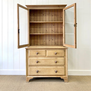 A 19th Century English Pine Bookcase Cabinet or Hutch