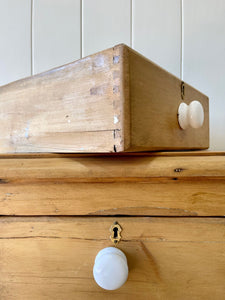 An Antique English Pine Chest of Drawers Dresser with Porcelain Knobs c1890