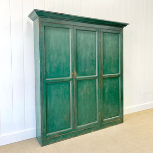 An Antique English Housekeeper's Cupboard in Green