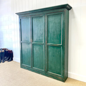 An Antique English Housekeeper's Cupboard in Green