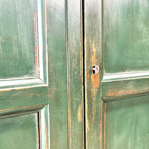 An Antique English Housekeeper's Cupboard in Green