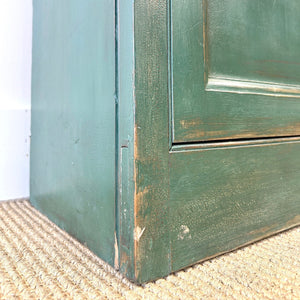 An Antique English Housekeeper's Cupboard in Green