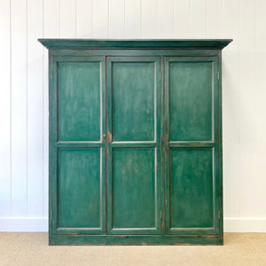 An Antique English Housekeeper's Cupboard in Green