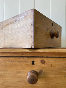 An Antique English Pine Chest of Drawers Dresser with Wooden Knobs c1890