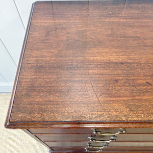 A English Georgian Mahogany Chest of Drawers with Swan Neck Hardware