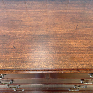 A English Georgian Mahogany Chest of Drawers with Swan Neck Hardware