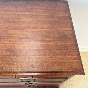 A English Georgian Mahogany Chest of Drawers with Swan Neck Hardware