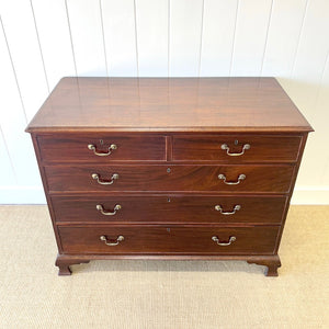 A English Georgian Mahogany Chest of Drawers with Swan Neck Hardware