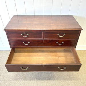 A English Georgian Mahogany Chest of Drawers with Swan Neck Hardware