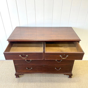 A English Georgian Mahogany Chest of Drawers with Swan Neck Hardware