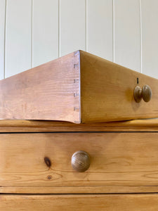 A Large English Pine Chest of Drawers Dresser on Tulip Feet c1890