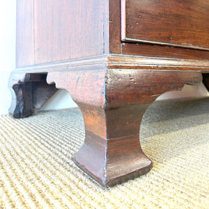 A English Georgian Mahogany Chest of Drawers with Swan Neck Hardware