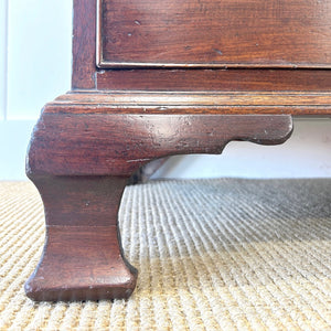 A English Georgian Mahogany Chest of Drawers with Swan Neck Hardware