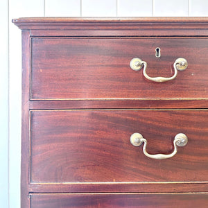 A English Georgian Mahogany Chest of Drawers with Swan Neck Hardware