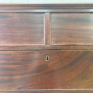 A English Georgian Mahogany Chest of Drawers with Swan Neck Hardware