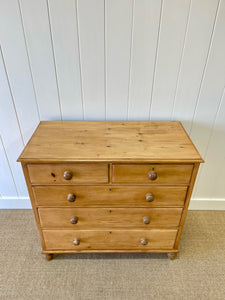 A Large English Pine Chest of Drawers Dresser on Tulip Feet c1890