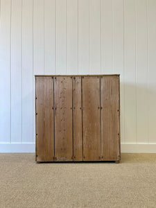 A Large and Primitive English Pine Chest of Drawers Dresser with Wooden Knobs c1850