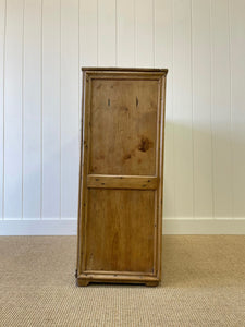 A Large and Primitive English Pine Chest of Drawers Dresser with Wooden Knobs c1850