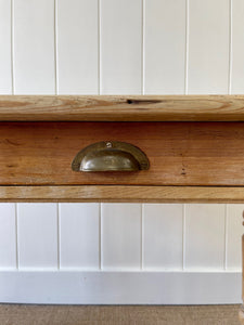 Antique English Country Oak and Pine Side Table or Desk c1890