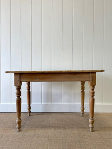 Antique English Country Oak and Pine Side Table or Desk c1890