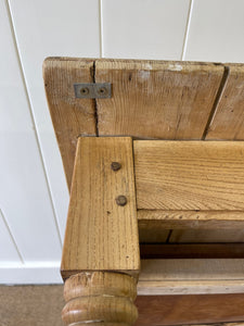 Antique English Country Oak and Pine Side Table or Desk c1890