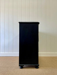 A Large English Ebonized Black Chest of Drawers Dresser on Tulip Feet c1890