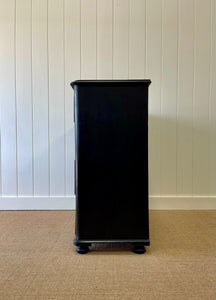 A Large English Ebonized Black Chest of Drawers Dresser on Tulip Feet c1890