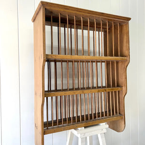 A Beautiful English Pine 19th Century Plate Rack