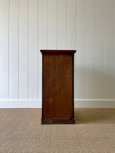 An Narrow Antique English Mahogany Chest of Drawers c1890