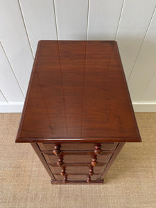 An Narrow Antique English Mahogany Chest of Drawers c1890