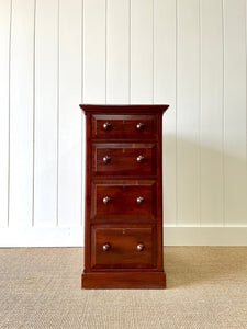 An Narrow Antique English Mahogany Chest of Drawers c1890