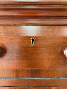 An Narrow Antique English Mahogany Chest of Drawers c1890