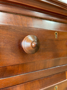 An Narrow Antique English Mahogany Chest of Drawers c1890