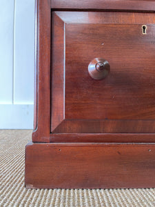 An Narrow Antique English Mahogany Chest of Drawers c1890