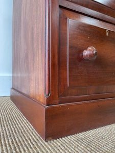 An Narrow Antique English Mahogany Chest of Drawers c1890