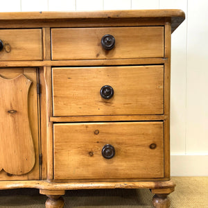 An English Country 7 Drawer Pine Buffet or Sideboard