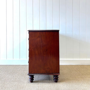 An Antique English Mahogany Chest of Drawers Dresser Tulip Feet c1890