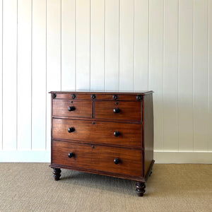 An Antique English Mahogany Chest of Drawers Dresser Tulip Feet c1890