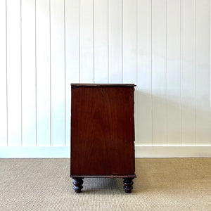 An Antique English Mahogany Chest of Drawers Dresser Tulip Feet c1890