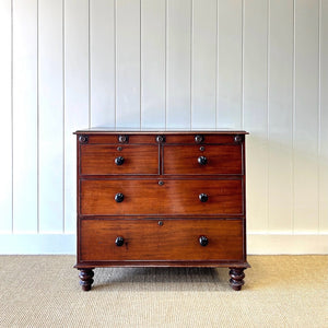 An Antique English Mahogany Chest of Drawers Dresser Tulip Feet c1890